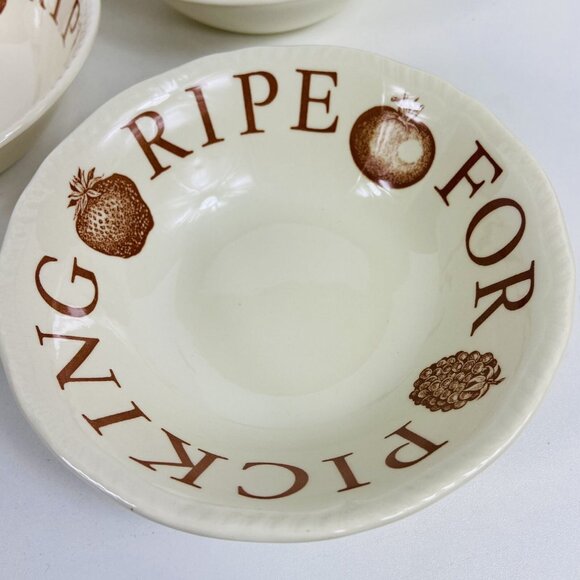 Wood & Sons Ripe For Picking Set Of 6 Bowls 6.5” Made in England Fine Tableware - Picture 3 of 5